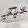 Koyoto Plafondlamp, Kogellampje Amber, Duidelijk, Rookkleurig, 8-lichts