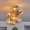 Koyoto Plafondlamp, Kogellampje Amber, Duidelijk, Rookkleurig, 8-lichts
