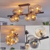 Koyoto Plafondlamp, Kogellampje Amber, Duidelijk, Rookkleurig, 8-lichts