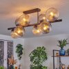 Koyoto Plafondlamp, Kogellampje Amber, Duidelijk, Rookkleurig, 8-lichts