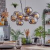Koyoto Hanglamp, Kogellampje, Hanglamp Chroom, Rookkleurig, 8-lichts