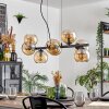 Koyoto Hanglamp, Kogellampje, Hanglamp Amber, Rookkleurig, 8-lichts