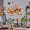 Koyoto Hanglamp, Kogellampje, Hanglamp Amber, Rookkleurig, 8-lichts