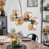 Koyoto Hanglamp, Kogellampje, Hanglamp Amber, Rookkleurig, 8-lichts