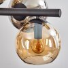 Koyoto Hanglamp, Kogellampje, Hanglamp Amber, Chroom, Rookkleurig, 8-lichts