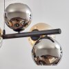 Koyoto Hanglamp, Kogellampje, Hanglamp Amber, Chroom, Rookkleurig, 8-lichts
