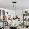 Koyoto Hanglamp, Kogellampje, Hanglamp Amber, Chroom, Rookkleurig, 8-lichts