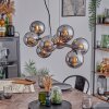 Koyoto Hanglamp, Kogellampje, Hanglamp Chroom, Rookkleurig, 8-lichts
