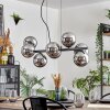Koyoto Hanglamp, Kogellampje, Hanglamp Chroom, Rookkleurig, 8-lichts