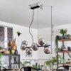 Koyoto Hanglamp, Kogellampje, Hanglamp Chroom, Rookkleurig, 8-lichts