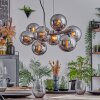 Koyoto Hanglamp, Kogellampje, Hanglamp Chroom, Rookkleurig, 8-lichts