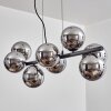 Koyoto Hanglamp, Kogellampje, Hanglamp Chroom, Rookkleurig, 8-lichts