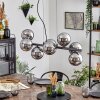 Koyoto Hanglamp, Kogellampje, Hanglamp Chroom, Rookkleurig, 8-lichts