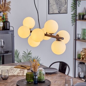 Koyoto Hanglamp, Kogellampje, Hanglamp Wit, 8-lichts