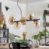 Koyoto Hanglamp, Kogellampje, Hanglamp Amber, Duidelijk, 8-lichts