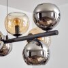 Gastor Hanglamp, Kogellampje, Hanglamp Amber, Chroom, Rookkleurig, 10-lichts