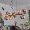 Gastor Hanglamp, Kogellampje, Hanglamp Amber, Chroom, Rookkleurig, 10-lichts