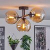 Koyoto Plafondlamp, Kogellampje Amber, 3-lichts