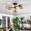 Koyoto Plafondlamp, Kogellampje Amber, 3-lichts
