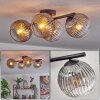 Koyoto Plafondlamp, Kogellampje Duidelijk, Rookkleurig, 4-lichts