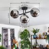 Koyoto Plafondlamp, Kogellampje Chroom, Rookkleurig, 3-lichts