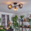 Koyoto Plafondlamp, Kogellampje Amber, Duidelijk, Rookkleurig, 3-lichts