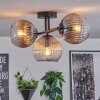 Koyoto Plafondlamp, Kogellampje Amber, Duidelijk, Rookkleurig, 3-lichts