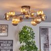 Chehalis Plafondlamp, Kogellampje 76 cm Amber, Rookkleurig, 12-lichts
