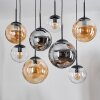 Gastor Hanglamp, Kogellampje, Hanglamp Amber, Duidelijk, Rookkleurig, 8-lichts