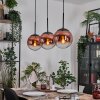 Gastor Hanglamp, Kogellampje, Hanglamp 20 cm Duidelijk, Koperkleurig, 3-lichts
