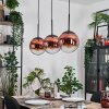 Gastor Hanglamp, Kogellampje, Hanglamp 20 cm Duidelijk, Koperkleurig, 3-lichts