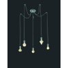 Trio Cord Hanglamp Grijs, 5-lichts
