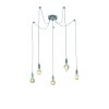 Trio Cord Hanglamp Grijs, 5-lichts