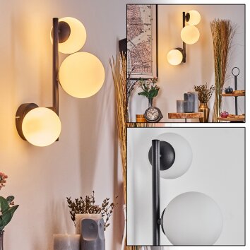 Chehalis Kogellampje, Wandlamp Wit, 3-lichts