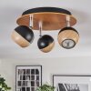 Haldor Plafondlamp, Plafondspot Bruin, Chroom, Zwart, 3-lichts