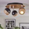 Haldor Plafondlamp, Plafondspot Bruin, Chroom, Zwart, 3-lichts