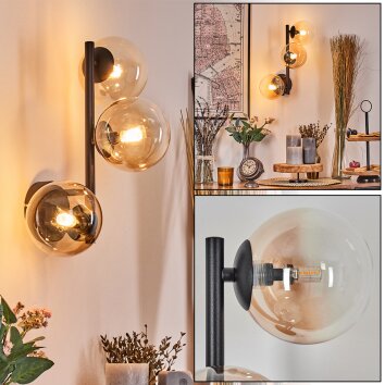 Chehalis Kogellampje, Wandlamp Amber, Duidelijk, 3-lichts