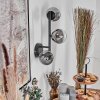 Chehalis Kogellampje, Wandlamp 23 cm Chroom, Duidelijk, Rookkleurig, 3-lichts