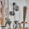 Chehalis Kogellampje, Wandlamp 23 cm Chroom, Duidelijk, Rookkleurig, 3-lichts