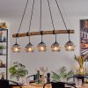 Ripoll Hanglamp, Kogellampje, Hanglamp Natuurlijke kleuren, Zwart, 5-lichts