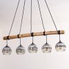 Ripoll Hanglamp, Kogellampje, Hanglamp Natuurlijke kleuren, Zwart, 5-lichts