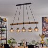 Ripoll Hanglamp, Kogellampje, Hanglamp Natuurlijke kleuren, Zwart, 5-lichts