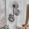 Chehalis Kogellampje, Wandlamp 33 cm Chroom, Duidelijk, Rookkleurig, 3-lichts