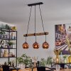 Ripoll Hanglamp, Kogellampje, Hanglamp Natuurlijke kleuren, Zwart, 3-lichts