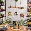 Koyoto Hanglamp, Kogellampje, Hanglamp Natuurlijke kleuren, Zwart, 3-lichts