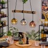 Koyoto Hanglamp, Kogellampje, Hanglamp Natuurlijke kleuren, Zwart, 3-lichts