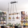 Koyoto Hanglamp, Kogellampje, Hanglamp Natuurlijke kleuren, Zwart, 3-lichts