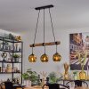 Ripoll Hanglamp, Kogellampje, Hanglamp Natuurlijke kleuren, Zwart, 3-lichts