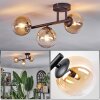 Chehalis Plafondlamp, Kogellampje Amber, Duidelijk, 3-lichts