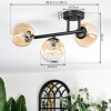 Chehalis Plafondlamp, Kogellampje Amber, Duidelijk, 3-lichts